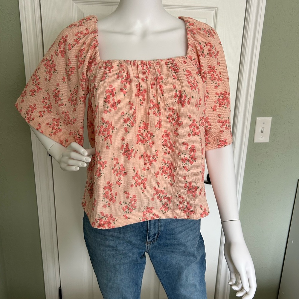 LOFT Floral Peach Top